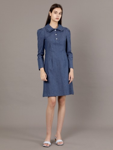Denim Jewel Button Dress_Blue [Weared by Choi Myung-bin]